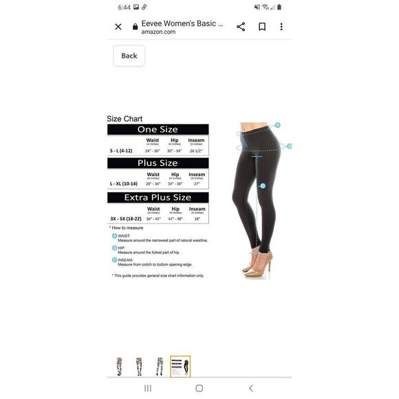 One Size 4-12 Elephant Chase Black White Leggings Athletic Casual - Picture 3 of 5